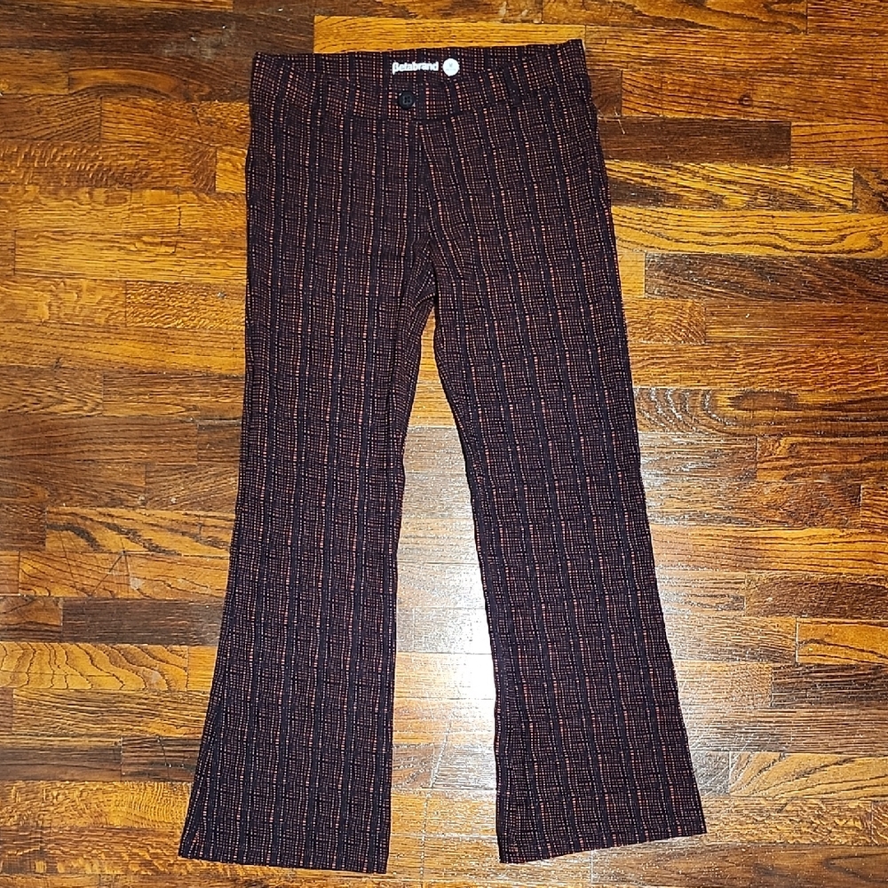 EUC Betabrand Red Orange and Black Print Dress Yoga Pant Jegging Trousers Petite